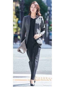 「スーツコーデ」｜nissen Ladies Modelsさん（レディース・168cm）の冬コーディネート