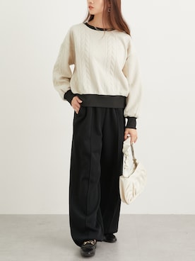 「nissen（ニッセン）のアイテム（Tシャツ/カットソー）」を使った、nissen Ladies Modelsさん（レディース・160cm）の秋コーディネート