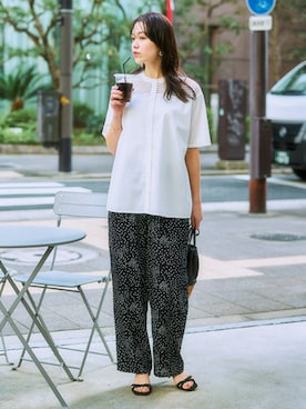 「大きいサイズレディースファッション」｜「アイテム（パンツ）」を使った、nissen Ladies Modelsさん（レディース・167cm）の春コーディネート