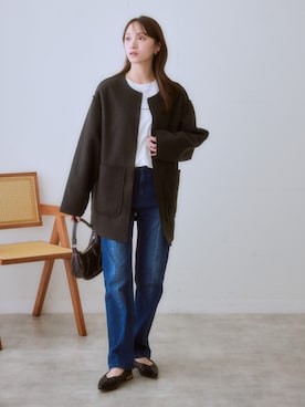「nissen（ニッセン）のアイテム（ジャケット/アウター）」を使った、nissen Ladies Modelsさん（レディース・160cm）の秋コーディネート