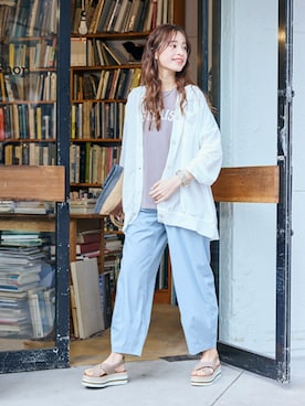 Chevon まゆT Lサイズ　ラババン付き THE SHINZONE シンゾーン ウォッシュドハイウエストチノパン