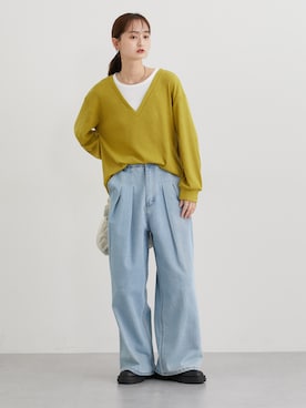 「nissen（ニッセン）のアイテム（Tシャツ/カットソー）」を使った、nissen Ladies Modelsさん（レディース・169cm）の秋コーディネート