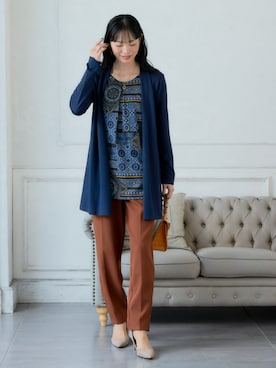 「アイテム（チュニック）」を使った、nissen Ladies Modelsさん（レディース・164cm）の秋コーディネート