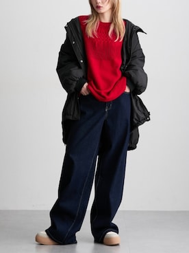 「アイテム（ダッフルコート）」を使った、nissen Ladies Modelsさん（レディース・156cm）の秋コーディネート