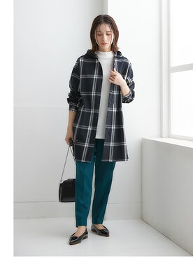 「nissen（ニッセン）の【褒められシルエット】テーパードパンツ（スラックス）」を使った、nissen Ladies Modelsさん（レディース・160cm）の夏コーディネート