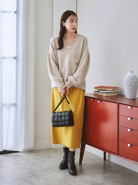 「首元ヌケ感」｜nissen Ladies Modelsさん（レディース・164cm）の秋コーディネート