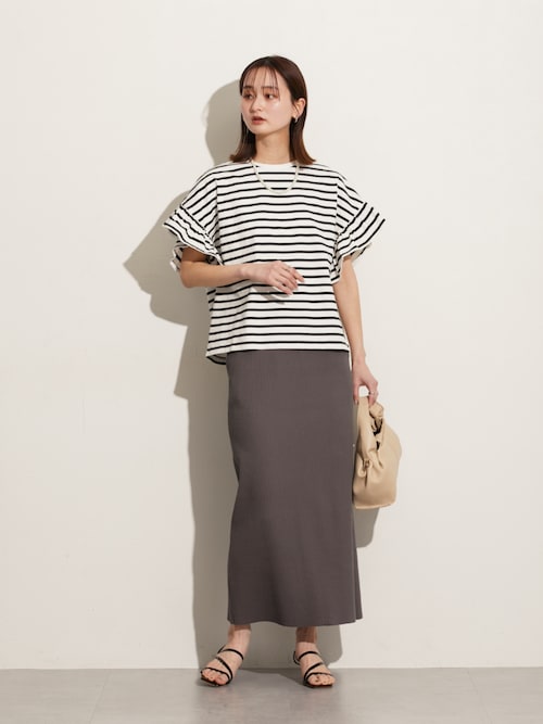 tシャツ ショルダーフリルカットソー レディース 綿100％ ショルダーフリルTシャツ（Tシャツ/カットソー