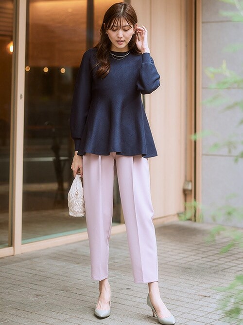 7days Life Styling ニット セーター ペプラムパフスリーブニット