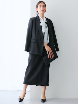 「アイテム（フォーマルスーツ/小物、ブラック系）」を使った、nissen Ladies Modelsさん（レディース・167cm）の冬コーディネート