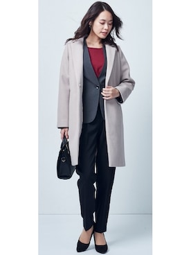 「スーツコーデ」｜nissen Ladies Modelsさん（レディース・168cm）の冬コーディネート