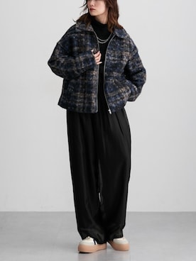 「Soiunique（スワユニーク）のアイテム（パンツ）」を使った、nissen Ladies Modelsさん（レディース・154cm）の秋コーディネート