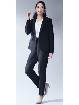 「スーツコーデ」｜nissen Ladies Modelsさん（レディース・168cm）の冬コーディネート