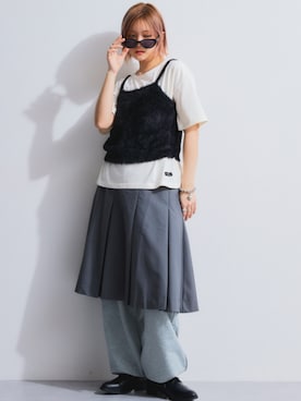 「レギュラー」｜「アイテム（スウェットパンツ）」を使った、nissen Ladies Modelsさん（レディース・160cm）の春コーディネート