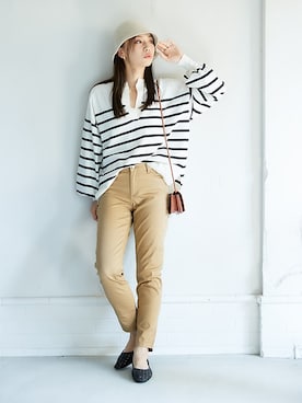 「首元ヌケ感」｜nissen Ladies Modelsさん（レディース・162cm）の冬コーディネート