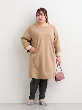 「アイテム（チュニック）」を使った、nissen Ladies Modelsさん（レディース・158cm）の秋コーディネート