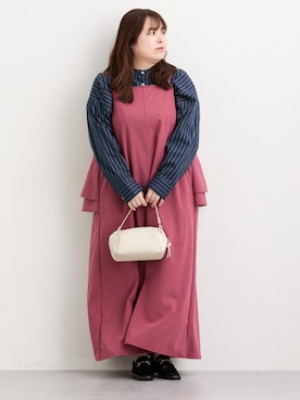 「アイテム（ワンピース、ピンク系）」を使った、nissen Ladies Modelsさん（レディース・155cm）の秋コーディネート