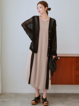「大きいサイズレディースファッション」｜「アイテム（ワンピース/ドレス）」を使った、nissen Ladies Modelsさん（レディース・167cm）の夏コーディネート