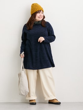 「アイテム（チュニック）」を使った、nissen Ladies Modelsさん（レディース・155cm）の秋コーディネート