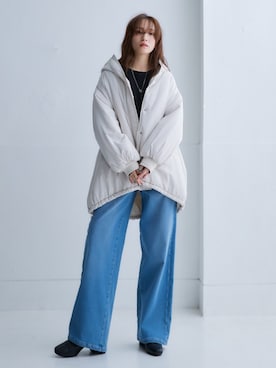「レギュラー」｜「アイテム（ダウンジャケット/コート）」を使った、nissen Ladies Modelsさん（レディース・166cm）の秋コーディネート