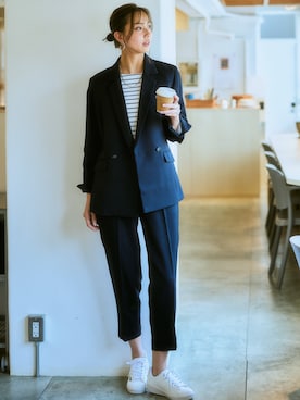 「アイテム（スーツセット）」を使った、nissen Ladies Modelsさん（レディース・169cm）の秋コーディネート