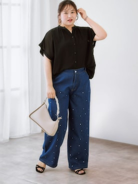 「大きいサイズレディースファッション」｜nissen Ladies Modelsさん（レディース・160cm）の春コーディネート