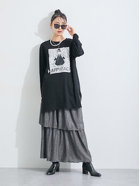 「アイテム（チュニック）」を使った、nissen Ladies Modelsさん（レディース・165cm）の夏コーディネート