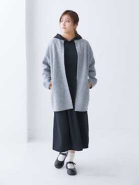 「レギュラー」｜「アイテム（ノーカラーコート）」を使った、nissen Ladies Modelsさん（レディース・168cm）の秋コーディネート