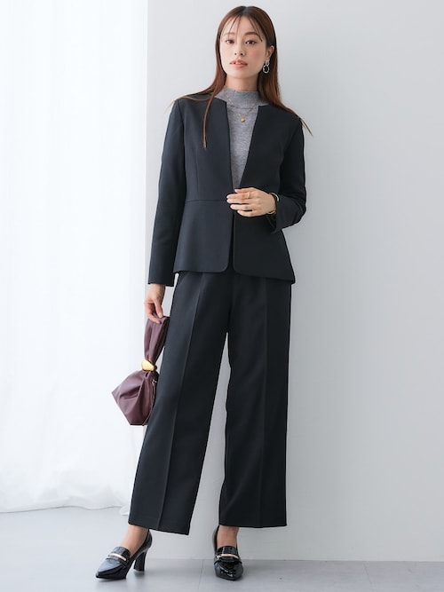 セール】【レディーススーツ】ペプラムジャケットパンツスーツ（ノー
