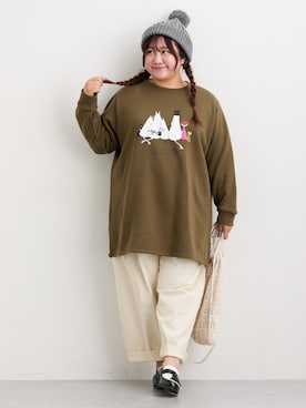 「アイテム（チュニック）」を使った、nissen Ladies Modelsさん（レディース・158cm）の秋コーディネート