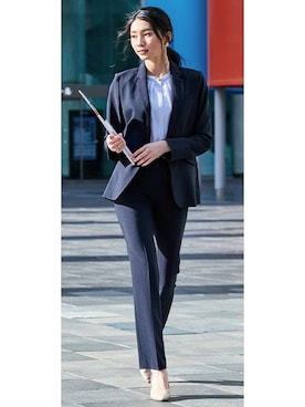 「スーツコーデ」｜nissen Ladies Modelsさん（レディース・171cm）の春コーディネート