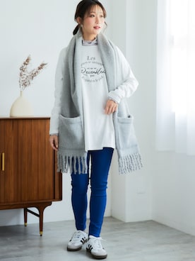 「アイテム（チュニック）」を使った、nissen Ladies Modelsさん（レディース・160cm）の秋コーディネート