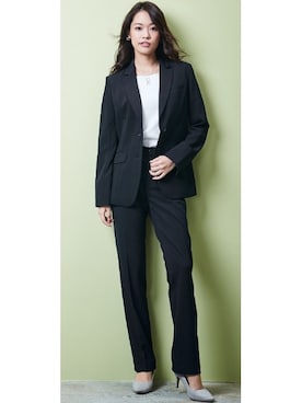 「スーツコーデ」｜nissen Ladies Modelsさん（レディース・168cm）の冬コーディネート