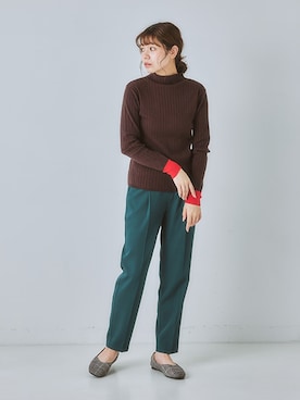 「nissen（ニッセン）の【褒められシルエット】テーパードパンツ（スラックス）」を使った、nissen Ladies Modelsさん（レディース・160cm）の夏コーディネート