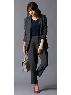 「スーツコーデ」｜nissen Ladies Modelsさん（レディース・160cm）の春コーディネート