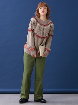 「Le temps riche（ルタンリッシュ）のアイテム（トップス）」を使った、nissen Ladies Modelsさん（レディース・160cm）の秋コーディネート