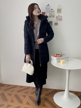 「レギュラー」｜「アイテム（ダウンジャケット/コート）」を使った、nissen Ladies Modelsさん（レディース・167cm）の秋コーディネート