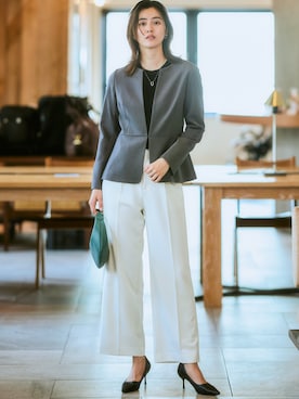 「アイテム（フォーマルスーツ/小物）」を使った、nissen Ladies Modelsさん（レディース・168cm）の秋コーディネート