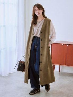 「nissen（ニッセン）のアイテム」を使った、nissen Ladies Modelsさん（レディース・160cm）の秋コーディネート