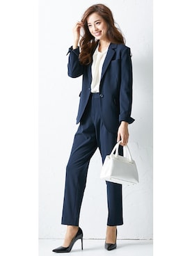 「スーツコーデ」｜nissen Ladies Modelsさん（レディース・160cm）の春コーディネート