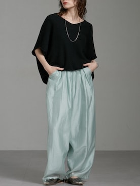 「Soiunique（スワユニーク）のアイテム（パンツ）」を使った、nissen Ladies Modelsさん（レディース・154cm）の夏コーディネート