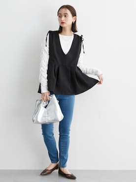 「首元ヌケ感」｜nissen Ladies Modelsさん（レディース・169cm）の秋コーディネート