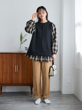 「アイテム（チュニック）」を使った、nissen Ladies Modelsさん（レディース・160cm）の夏コーディネート