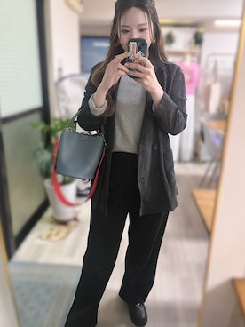 「MOUSSY（マウジー）のアイテム（ニット/セーター）」を使った、MIYUUさん（レディース・158cm）の春コーディネート