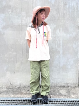 「海」｜「アイテム（帽子）」を使った、mika3399さん（レディース・155cm）の夏コーディネート
