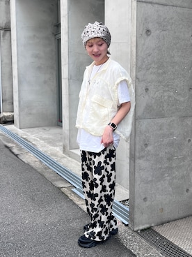 「アイテム（ヘアバンド）」を使った、ミカさん（レディース・155cm）の夏コーディネート
