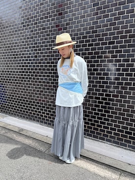 「OVERRIDE（オーバーライド）のアイテム」を使った、ミカさん（レディース・155cm）の春コーディネート