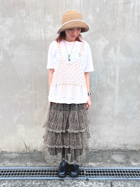 「ORiental TRaffic（オリエンタルトラフィック）のアイテム（ブーツ）」を使った、mika3399さん（レディース・155cm）の夏コーディネート