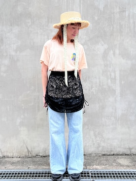 「kaorinomori（カオリノモリ）のアイテム」を使った、mika3399さん（レディース・155cm）の夏コーディネート