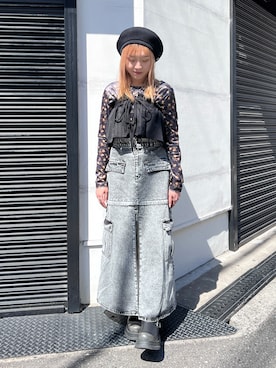 「OVERRIDE（オーバーライド）のアイテム」を使った、ミカさん（レディース・155cm）の春コーディネート