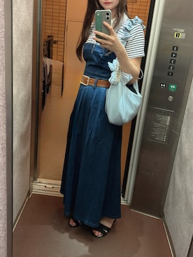 「ZARA（ザラ）のアイテム（ワンピース、ブルー系）」を使った、yura196さん（レディース・164cm）の春コーディネート